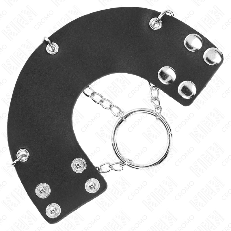 KINK ANEL PARA PeNIS 4 CM CORRENTE 7 CM METAL COM CINTO DE COURO