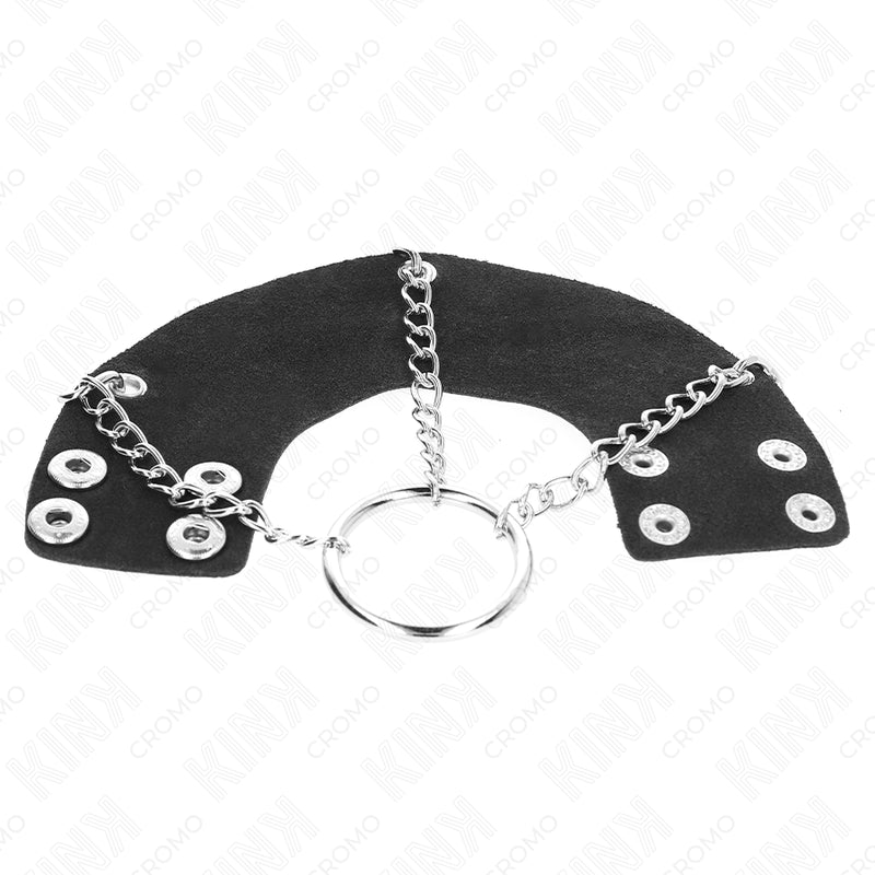 KINK ANEL PARA PeNIS 4 CM CORRENTE 7 CM METAL COM CINTO DE COURO