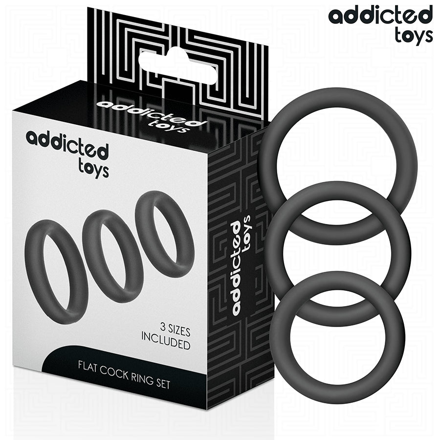 ADDICTED TOYS CONJUNTO DE ANeIS PLANOS DE SILICONE