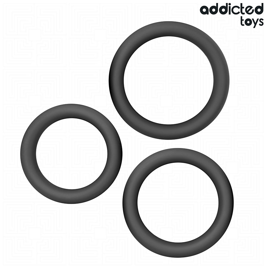 ADDICTED TOYS CONJUNTO DE ANeIS PLANOS DE SILICONE