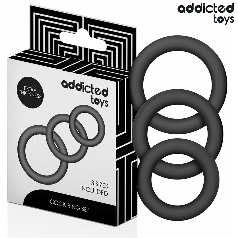 ADDICTED TOYS CONJUNTO DE ANeIS DE SILICONE MODELO 1