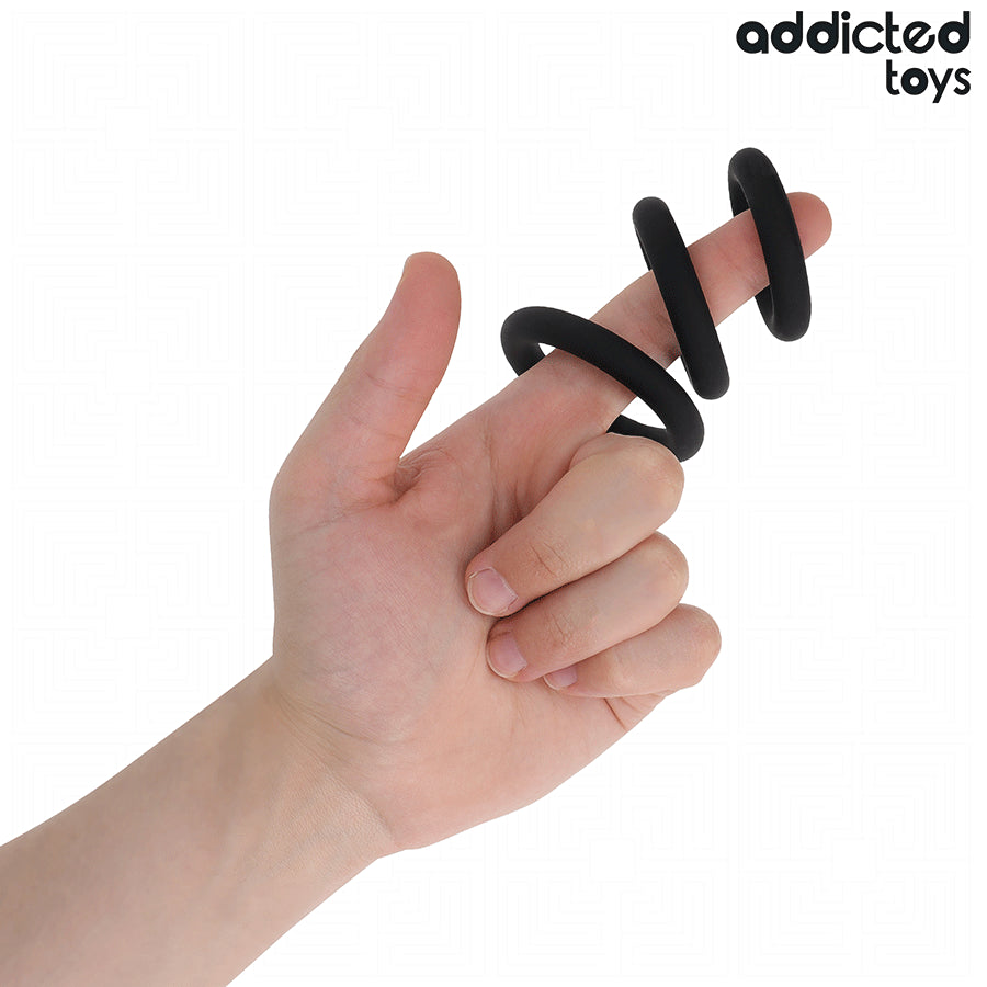 ADDICTED TOYS CONJUNTO DE ANeIS DE SILICONE MODELO 1