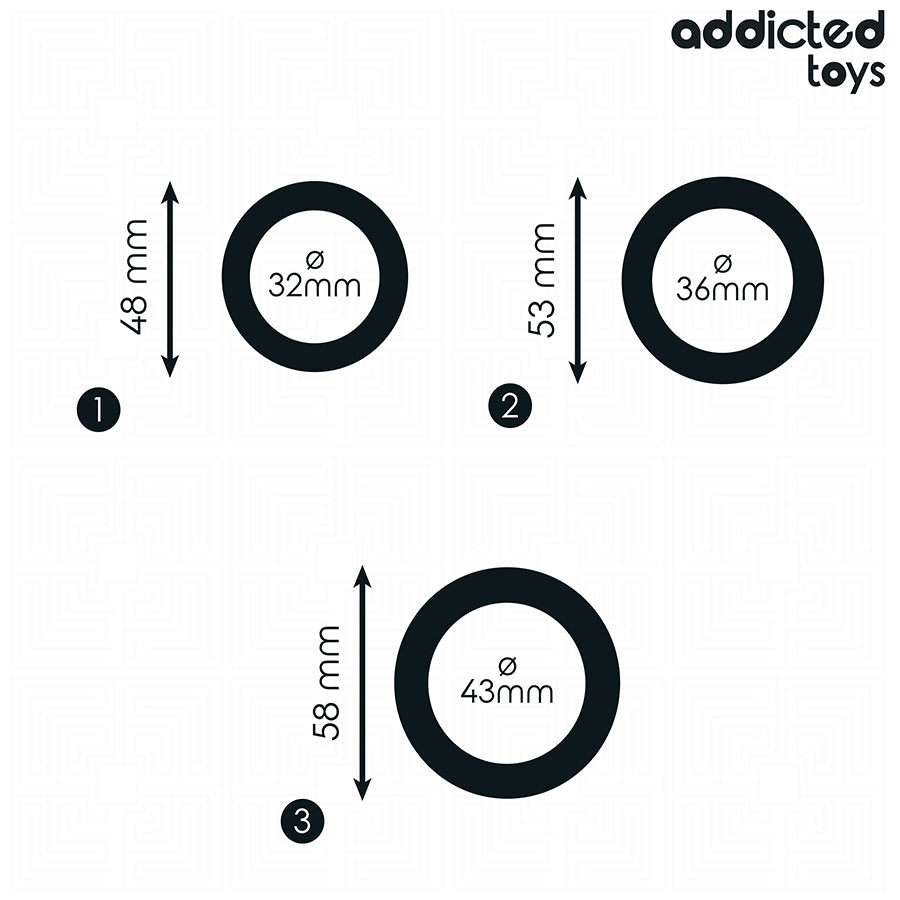ADDICTED TOYS CONJUNTO DE ANeIS DE SILICONE MODELO 1