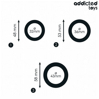 ADDICTED TOYS CONJUNTO DE ANeIS DE SILICONE MODELO 1
