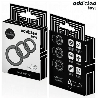 ADDICTED TOYS CONJUNTO DE ANeIS DE SILICONE MODELO 1