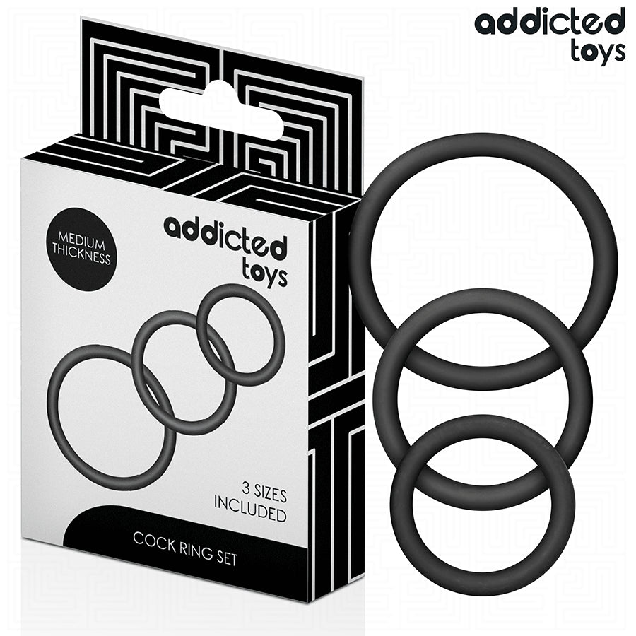 ADDICTED TOYS CONJUNTO DE ANeIS DE SILICONE MODELO 2