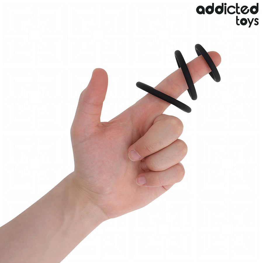 ADDICTED TOYS CONJUNTO DE ANeIS DE SILICONE MODELO 2
