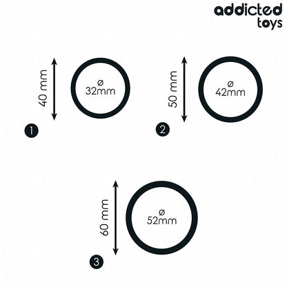 ADDICTED TOYS CONJUNTO DE ANeIS DE SILICONE MODELO 2
