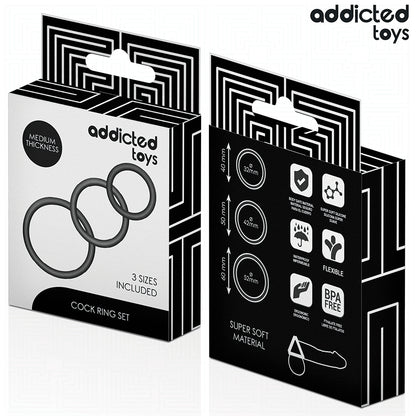 ADDICTED TOYS CONJUNTO DE ANeIS DE SILICONE MODELO 2