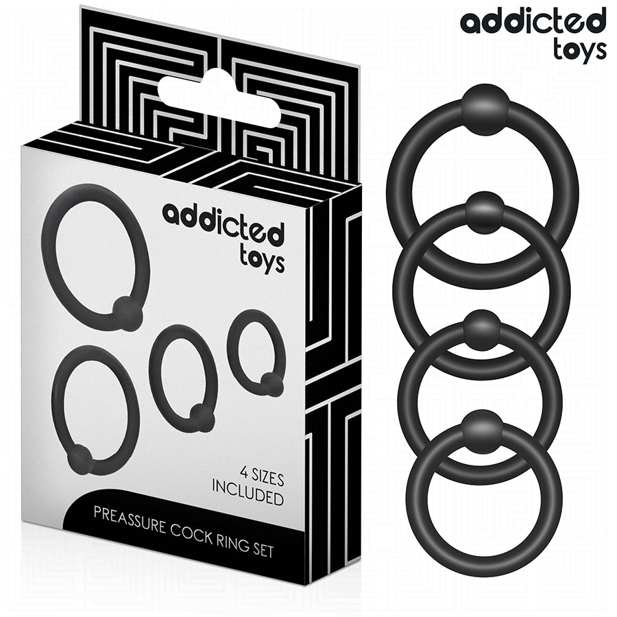ADDICTED TOYS CONJUNTO DE ANeIS DE SILICONE DE PRESSaO