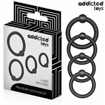 ADDICTED TOYS CONJUNTO DE ANeIS DE SILICONE DE PRESSaO