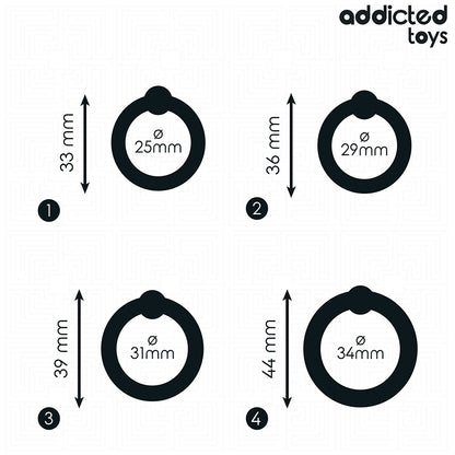 ADDICTED TOYS CONJUNTO DE ANeIS DE SILICONE DE PRESSaO