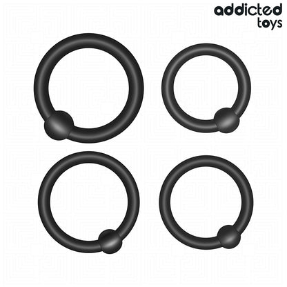 ADDICTED TOYS CONJUNTO DE ANeIS DE SILICONE DE PRESSaO