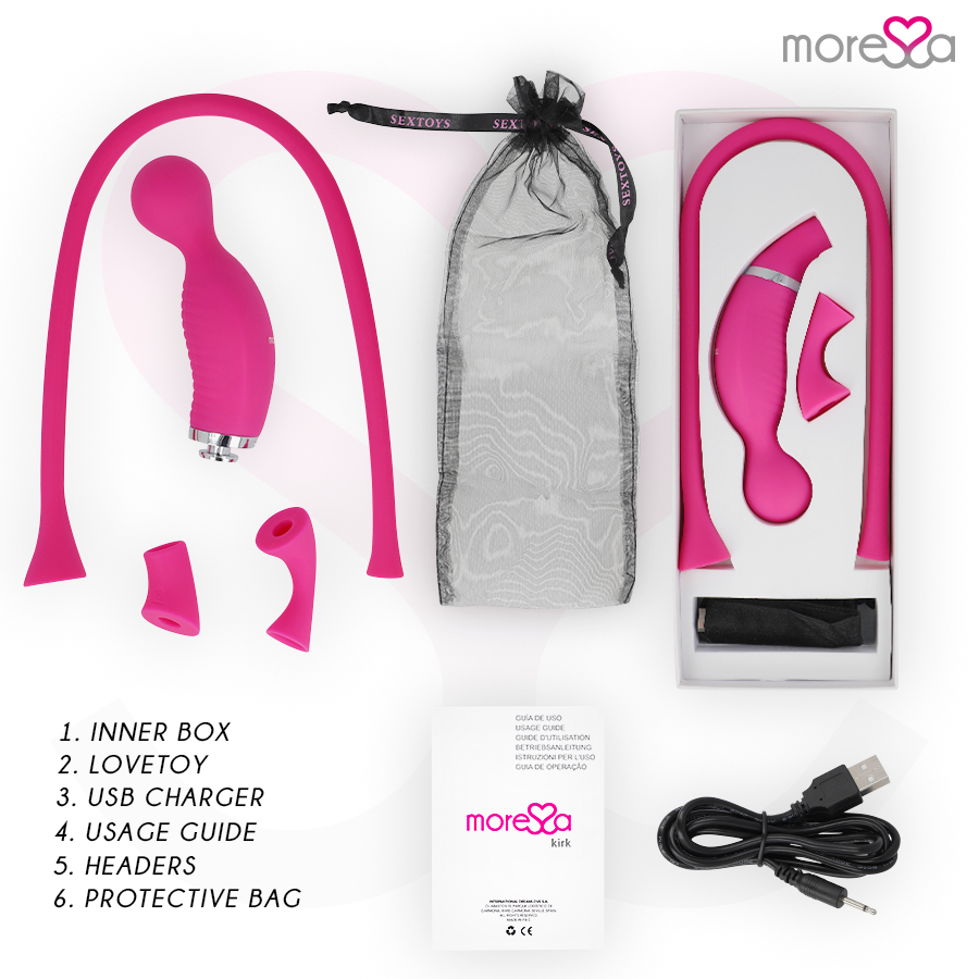 MORESSA KIRK DUO ONDAS ESTIMULANTES MASSAGEADOR MULTIFUNCIONAL DE SILICONE PREMIUM RECARREGaVEL