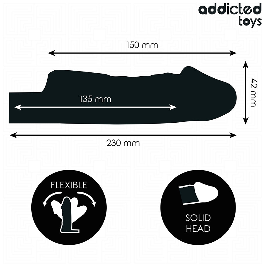 ADDICTED TOYS EXTENSaO DE PeNIS TRANSPARENTE TAMANHO S 23 CM