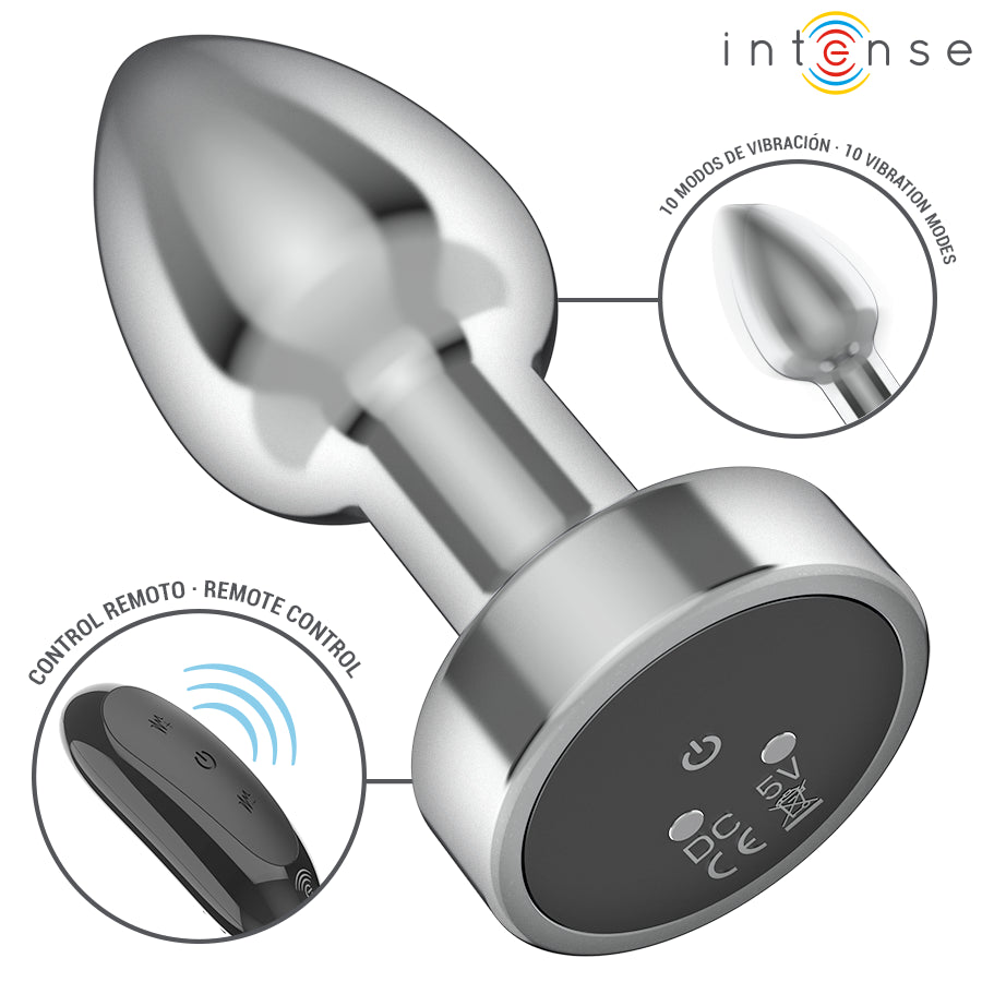INTENSE PLUG ANAL 10 VIBRAyoES METAL COM CONTROLE REMOTO S