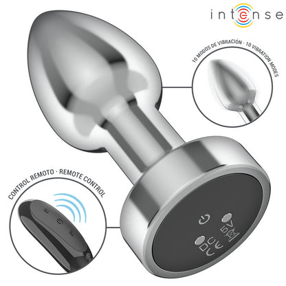 INTENSE PLUG ANAL 10 VIBRAyoES METAL COM CONTROLE REMOTO S