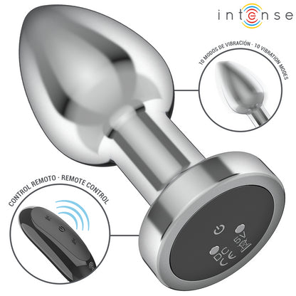INTENSE PLUG ANAL 10 VIBRAyoES METAL COM CONTROLE REMOTO M