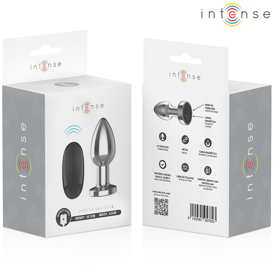 INTENSE PLUG ANAL 10 VIBRAyoES METAL COM CONTROLE REMOTO L