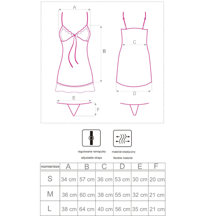 LIVCO CORSETTI FASHION LUISE 1710 BABYDOLL TANGA NEGRO S