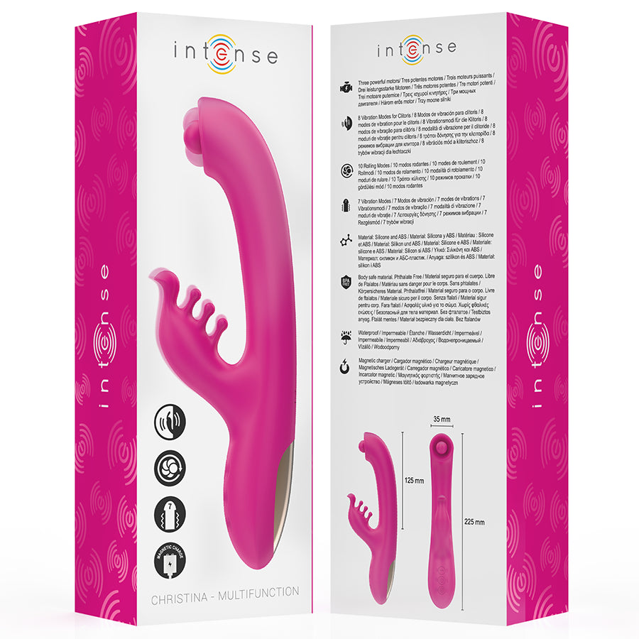 INTENSE CHRISTINA MULTIFUNCIONAL RABBIT VIBRADOR 225 CM ROSA