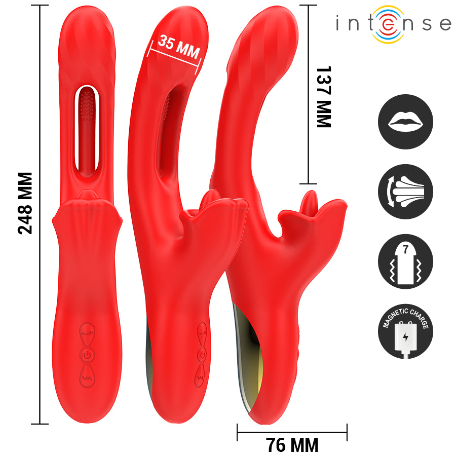 INTENSE JESSICA MULTIFUNCIONAL VIBRADOR ESTIMULAyaO DO CLIToRIS 248 CM VERMELHO