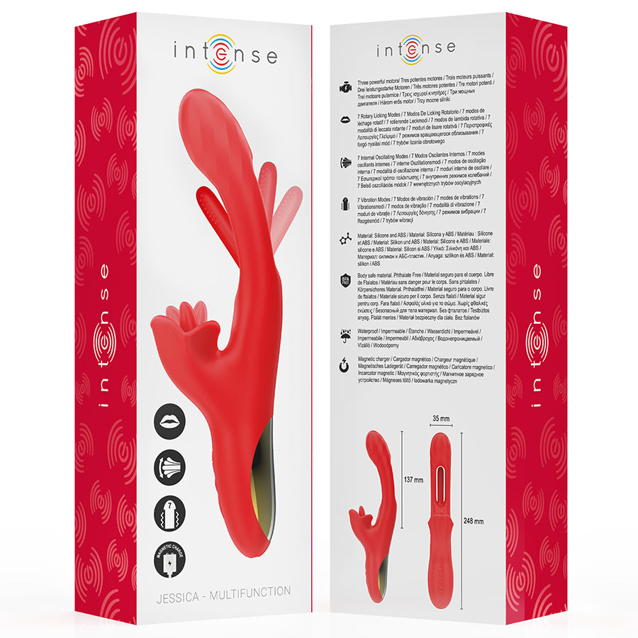 INTENSE JESSICA MULTIFUNCIONAL VIBRADOR ESTIMULAyaO DO CLIToRIS 248 CM VERMELHO