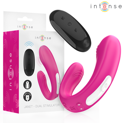 INTENSE JANET DUAL ESTIMULADOR EM U E VIBRADOR COM CONTROLE REMOTO ROSA