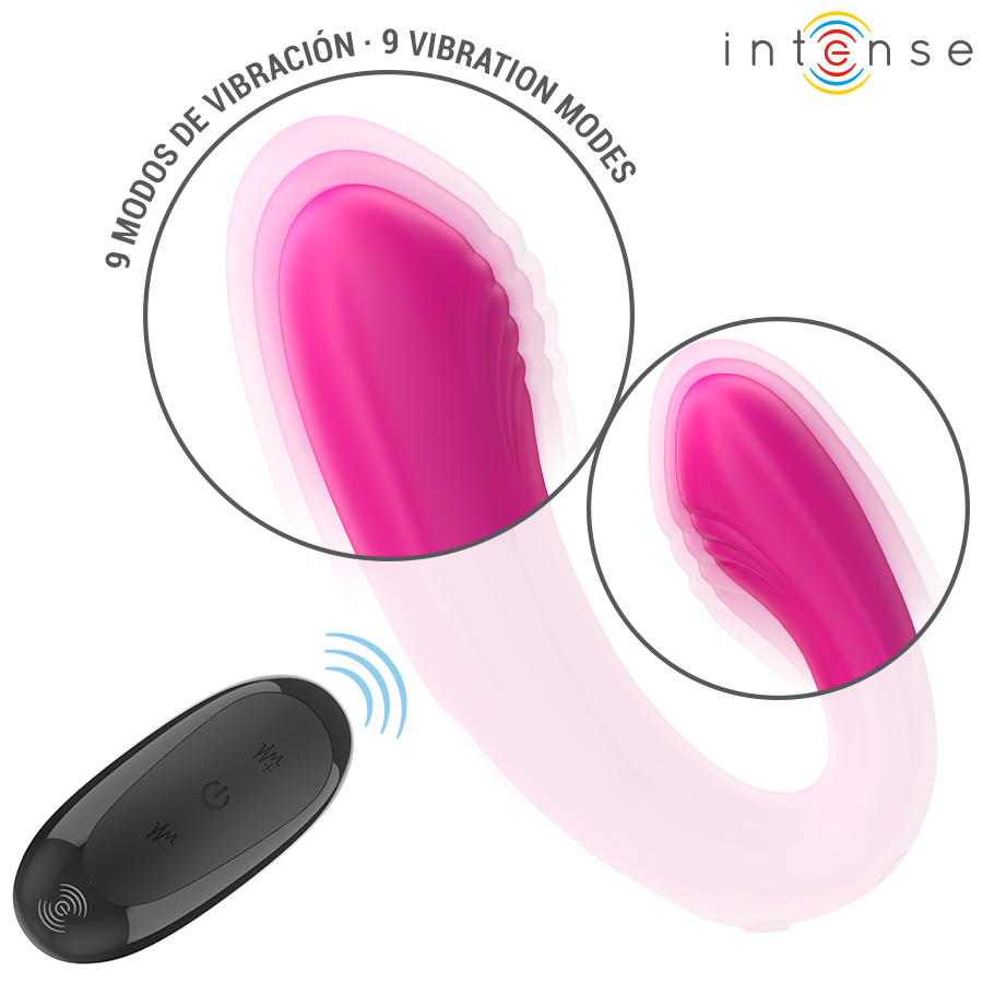INTENSE JANET DUAL ESTIMULADOR EM U E VIBRADOR COM CONTROLE REMOTO ROSA