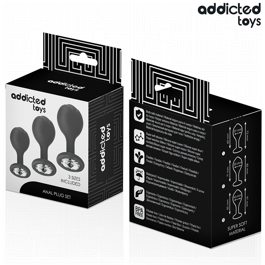 ADDICTED TOYS CONJUNTO DE 3 PLUG ANAL COM JOIA
