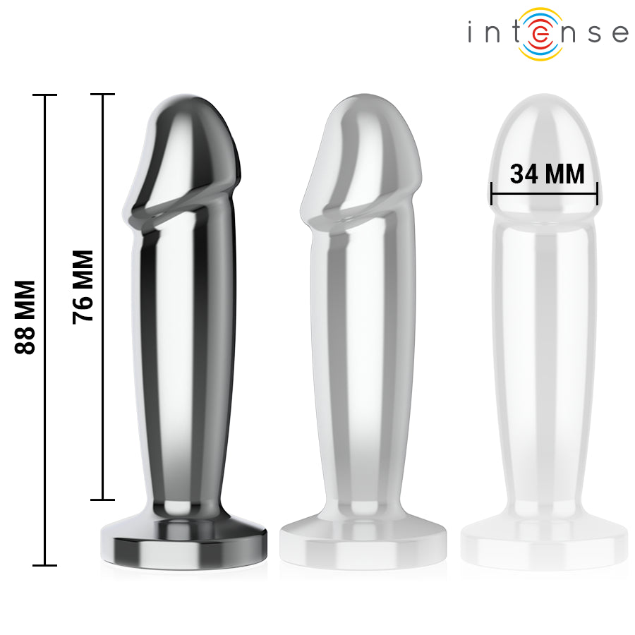 INTENSE PLUG ANAL 10 VIBRAyoES DILDO DE METAL COM CONTROLE REMOTO S