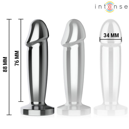 INTENSE PLUG ANAL 10 VIBRAyoES DILDO DE METAL COM CONTROLE REMOTO S