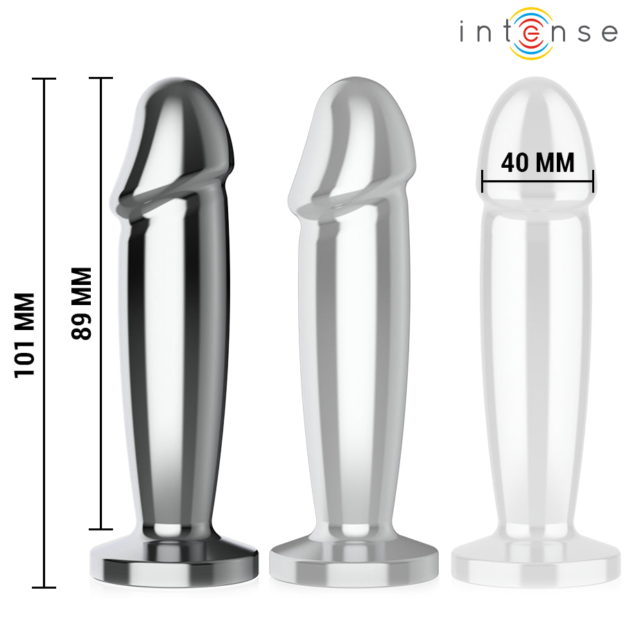 INTENSE PLUG ANAL 10 VIBRAyoES DILDO DE METAL COM CONTROLE REMOTO M