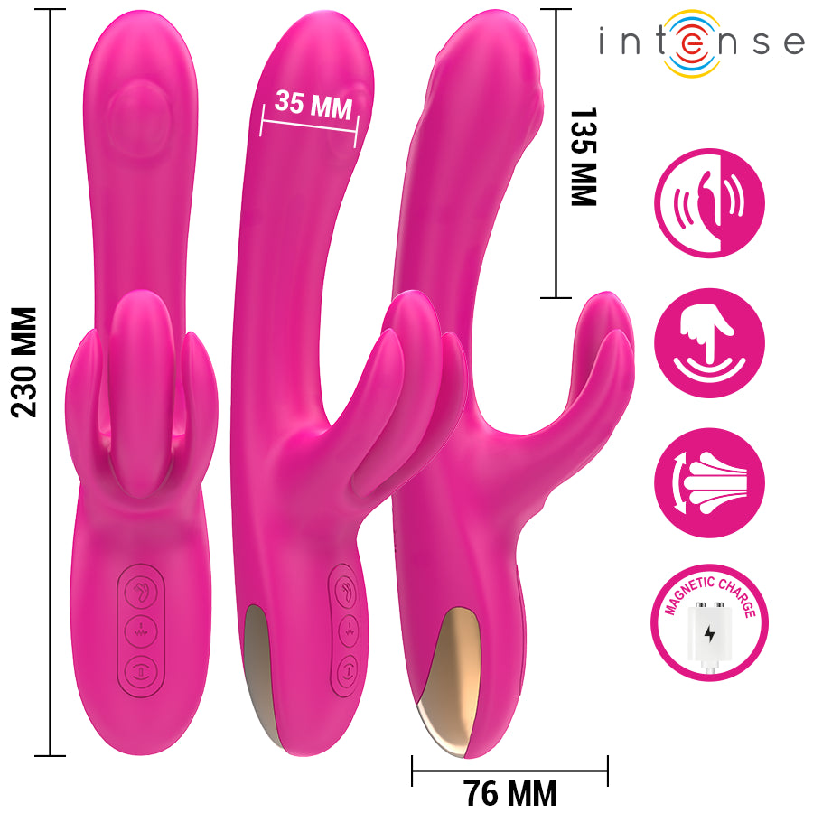 INTENSE BRITNEY MULTIFUNCIONAL RABBIT VIBRADOR 23 CM ROSA