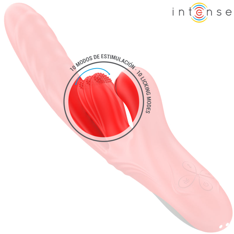 INTENSE VIBRADOR MULTIFUNCIONAL KAROL THRUST STIMULATION ONDAS ESTIMULANTES VERMELHO