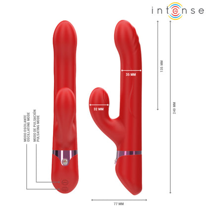 INTENSE LELE VIBRADOR MULTIFUNCIONAL ROTATIVO OSCILAyaO ESTIMULAyaO VERMELHO