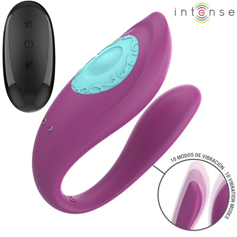 INTENSE ANNIE VIBRADOR E ESTIMULADOR EM FORMA DE U ROXO CONTROLE REMOTO