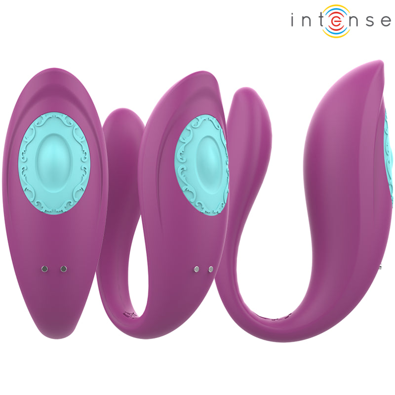 INTENSE ANNIE VIBRADOR E ESTIMULADOR EM FORMA DE U ROXO CONTROLE REMOTO