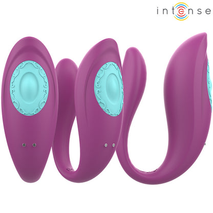INTENSE ANNIE VIBRADOR E ESTIMULADOR EM FORMA DE U ROXO CONTROLE REMOTO