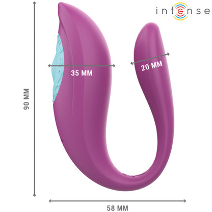 INTENSE ANNIE VIBRADOR E ESTIMULADOR EM FORMA DE U ROXO CONTROLE REMOTO