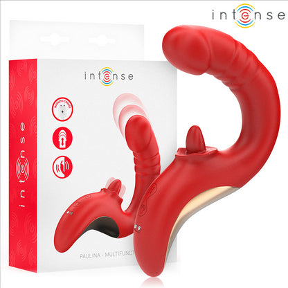 INTENSE VIBRADOR E ESTIMULADOR PAULINA EM FORMATO U VERMELHO