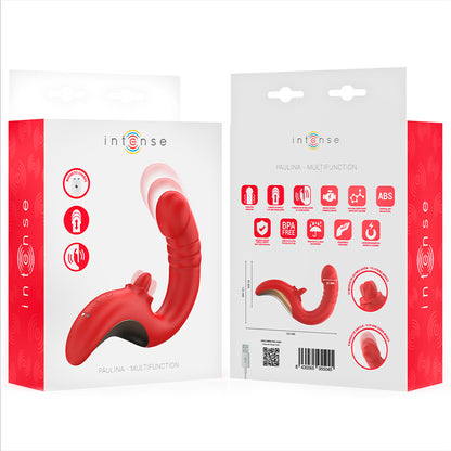 INTENSE VIBRADOR E ESTIMULADOR PAULINA EM FORMATO U VERMELHO