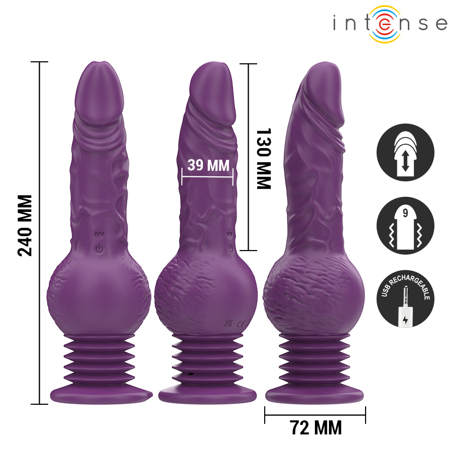 INTENSE VIBRADOR MULTIFUNCIONAL TATUM COM VIBRAyaO PARA CIMA E PARA BAIXO 24 CM ROXO