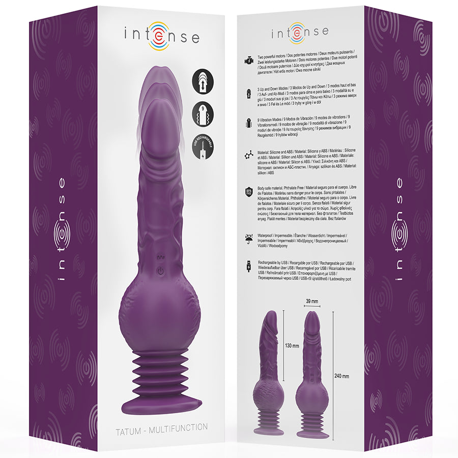 INTENSE VIBRADOR MULTIFUNCIONAL TATUM COM VIBRAyaO PARA CIMA E PARA BAIXO 24 CM ROXO