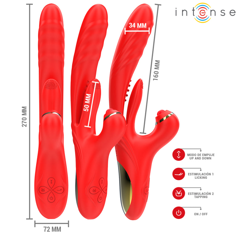 INTENSE ROSALIA VIBRADOR MULTIFUNCIONAL 3 EM 1 VERMELHO