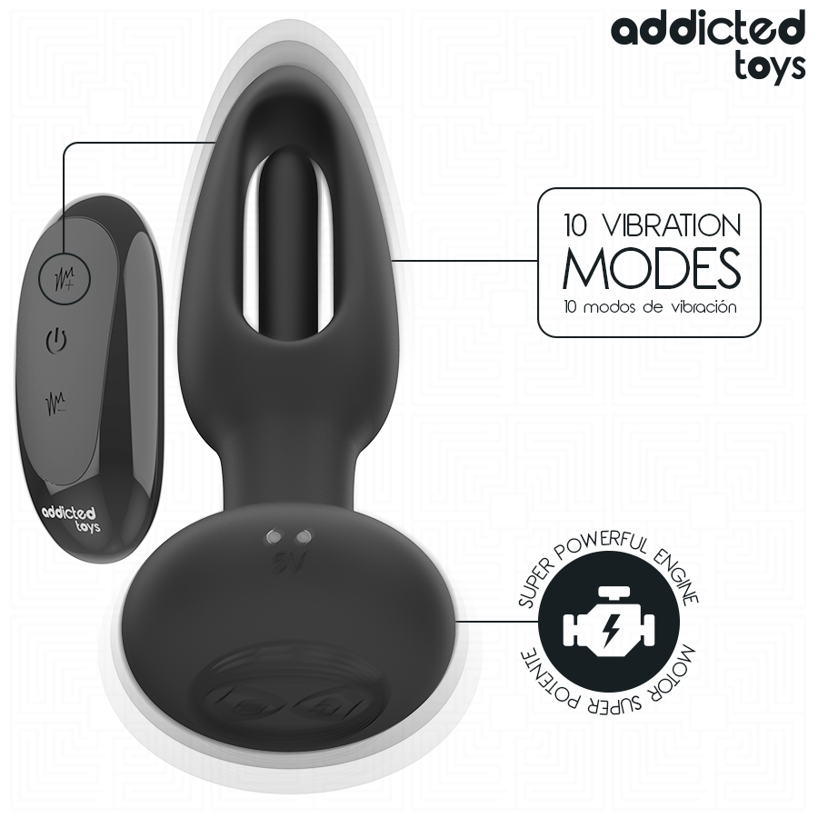 ADDICTED TOYS PLUG ANAL COM LiNGUA VIBRAToRIA E CONTROLE REMOTO