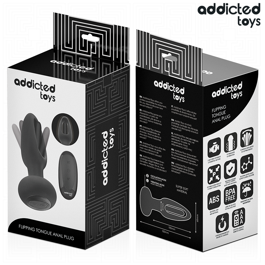 ADDICTED TOYS PLUG ANAL COM LiNGUA VIBRAToRIA E CONTROLE REMOTO