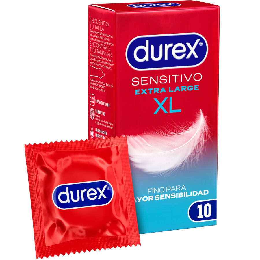 DUREX PRESERVATIVOS SENSITIVE XL 10 UNIDADES