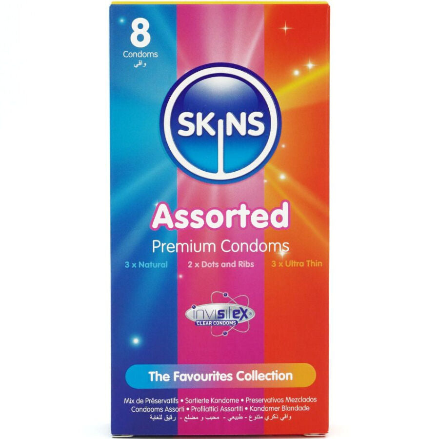 SKINS PACOTE COM 8 PRESERVATIVOS PREMIUM VARIADOS