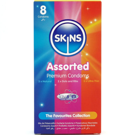 SKINS PACOTE COM 8 PRESERVATIVOS PREMIUM VARIADOS